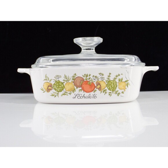 Corning Ware Casserole Dish 1 Quart Spice Of Life L’Echalote A-1-B w/ Pyrex Lid - Picture 12 of 12